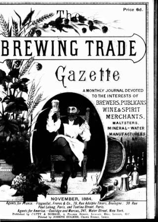 cover page of Holmes' Brewing Trade Gazette published on November 1, 1884