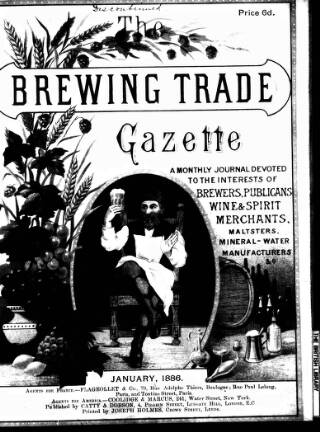 cover page of Holmes' Brewing Trade Gazette published on January 1, 1886