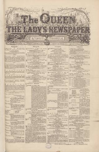 cover page of The Queen published on December 25, 1869