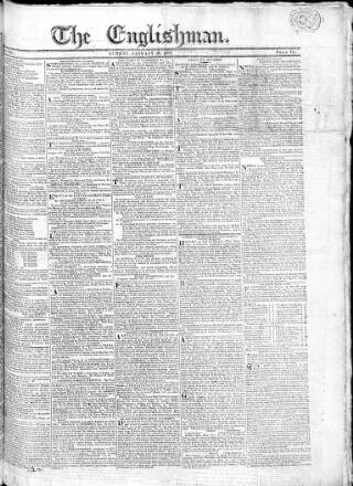 cover page of Englishman published on January 26, 1817