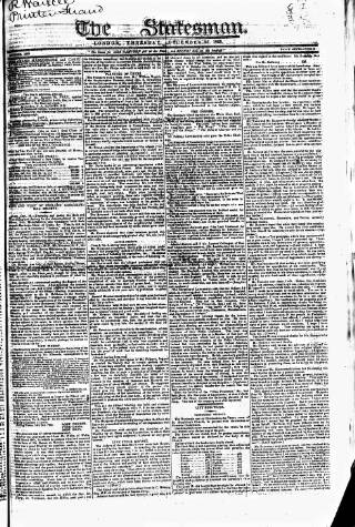 cover page of Statesman (London) published on December 25, 1823