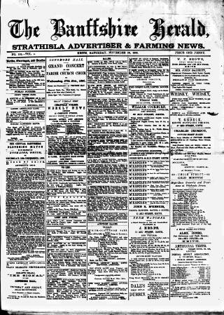 cover page of Banffshire Herald published on November 23, 1895