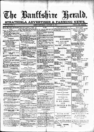 cover page of Banffshire Herald published on January 26, 1901