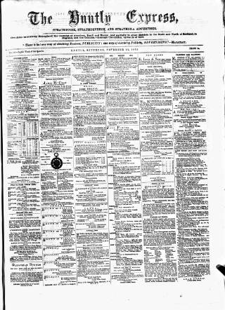 cover page of Huntly Express published on November 23, 1872