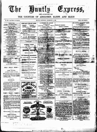 cover page of Huntly Express published on December 25, 1880