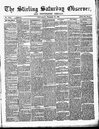 cover page of Stirling Observer published on December 25, 1875