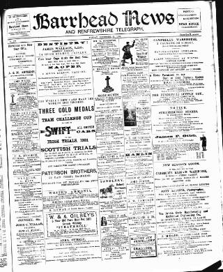 cover page of Barrhead News published on December 25, 1908