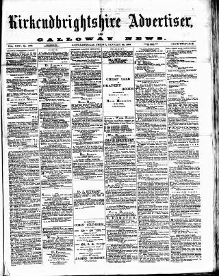 cover page of Galloway News and Kirkcudbrightshire Advertiser published on January 26, 1883