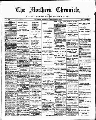 cover page of Northern Chronicle and General Advertiser for the North of Scotland published on December 25, 1912