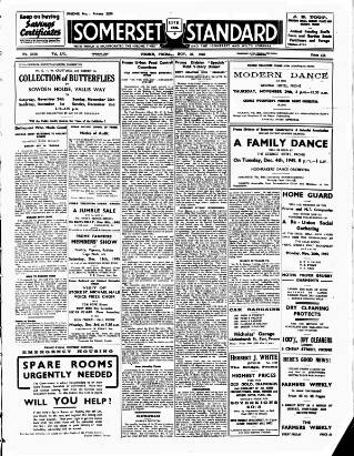 cover page of Somerset Standard published on November 23, 1945