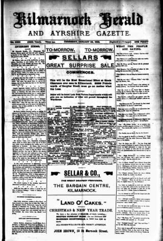 cover page of Kilmarnock Herald and North Ayrshire Gazette published on January 26, 1928