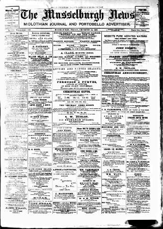 cover page of Musselburgh News published on December 25, 1896