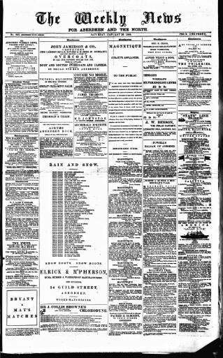 cover page of Aberdeen Weekly News published on January 26, 1884