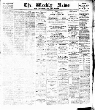 cover page of Aberdeen Weekly News published on December 25, 1886