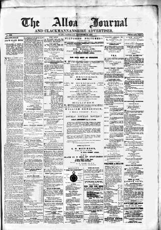 cover page of Alloa Journal published on November 23, 1872