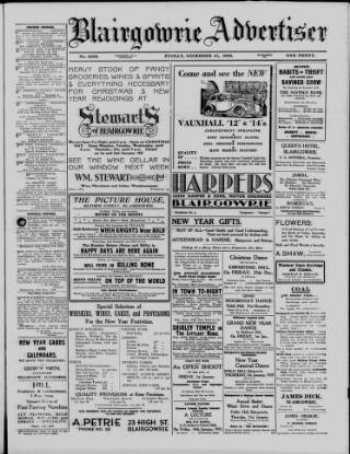 cover page of Blairgowrie Advertiser published on December 25, 1936