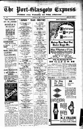 cover page of Port-Glasgow Express published on December 25, 1935