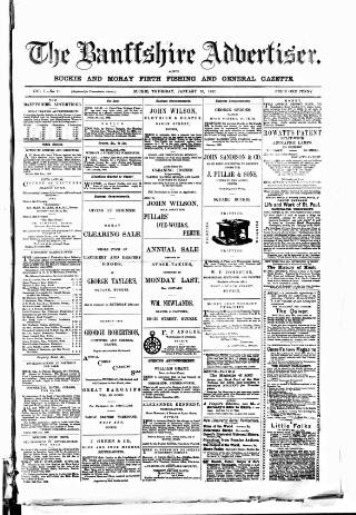 cover page of Banffshire Advertiser published on January 26, 1882