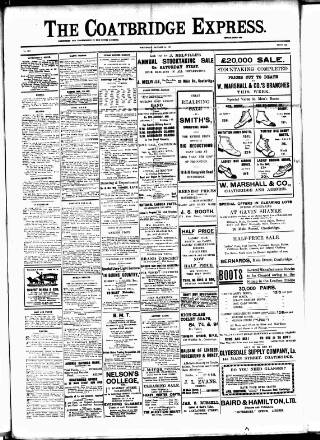 cover page of Coatbridge Express published on January 26, 1921