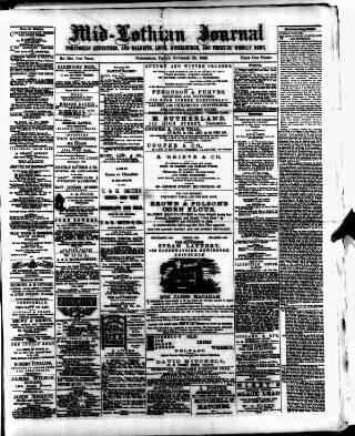 cover page of Mid-Lothian Journal published on November 23, 1888