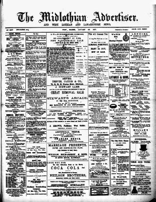 cover page of Midlothian Advertiser published on January 26, 1907