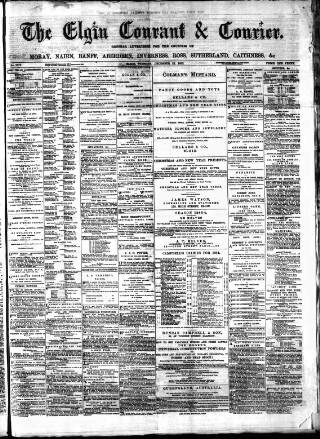 cover page of Elgin Courant, and Morayshire Advertiser published on December 25, 1883