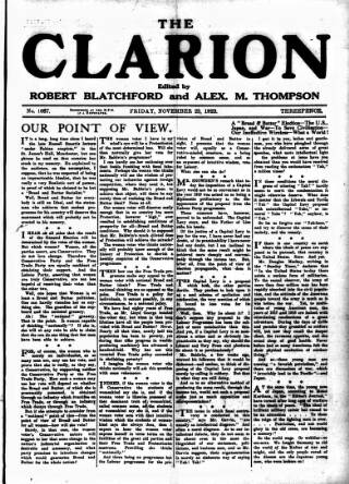 cover page of Clarion published on November 23, 1923