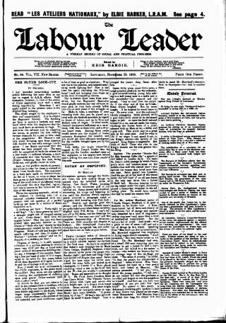 cover page of Labour Leader published on November 23, 1895