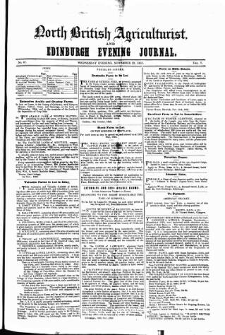 cover page of North British Agriculturist published on November 23, 1853