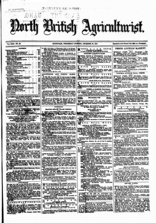 cover page of North British Agriculturist published on December 25, 1878