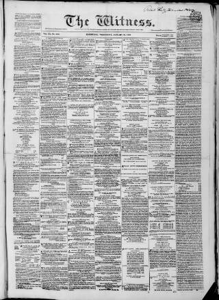 cover page of Witness (Edinburgh) published on January 26, 1859