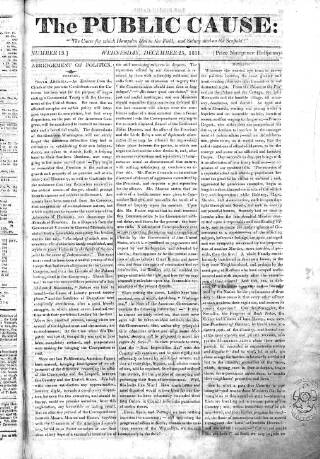 cover page of Public Cause published on December 25, 1811