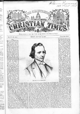 cover page of Christian Times published on January 26, 1866