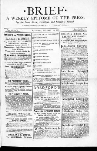 cover page of Brief published on January 26, 1878