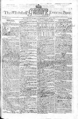 cover page of Whitehall Evening Post published on December 24, 1801