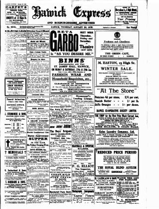 cover page of Hawick Express published on January 26, 1933