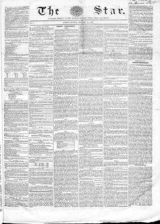 cover page of Weekly Star and Bell's News published on January 18, 1857