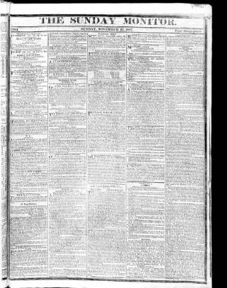 cover page of Johnson's Sunday Monitor published on November 23, 1817