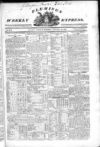 cover page of Fleming's British Farmers' Chronicle published on January 26, 1824