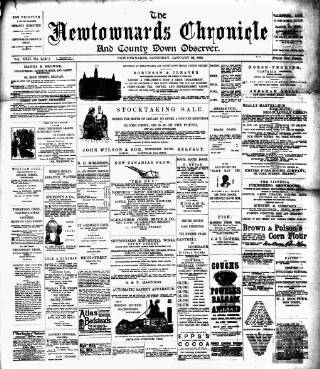 cover page of Newtownards Chronicle & Co. Down Observer published on January 26, 1895