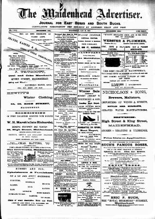 cover page of Maidenhead Advertiser published on January 26, 1898