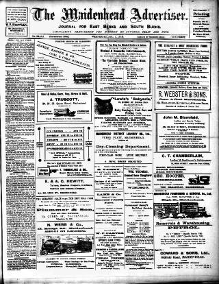 cover page of Maidenhead Advertiser published on December 1, 1915