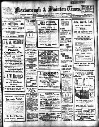 cover page of South Yorkshire Times and Mexborough & Swinton Times published on November 23, 1907