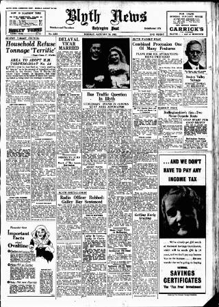 cover page of Blyth News published on January 26, 1942