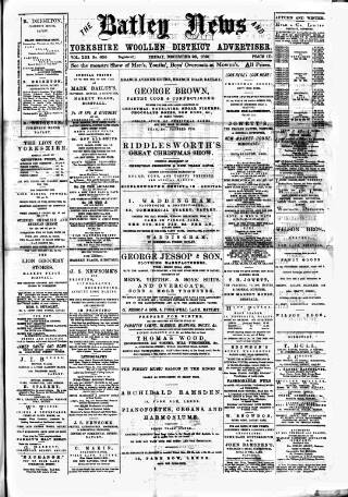 cover page of Batley News published on December 25, 1891