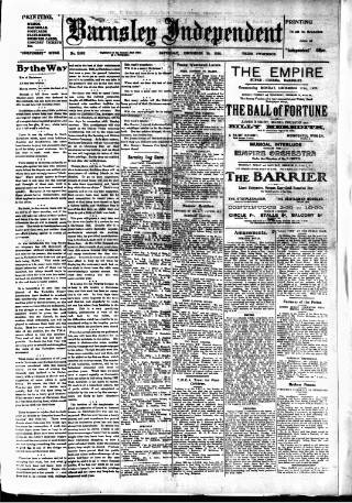 cover page of Barnsley Independent published on December 25, 1926