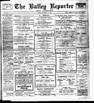 cover page of Batley Reporter and Guardian published on December 27, 1907