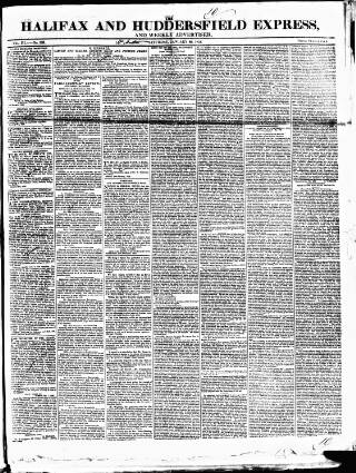 cover page of Halifax Express published on January 26, 1833