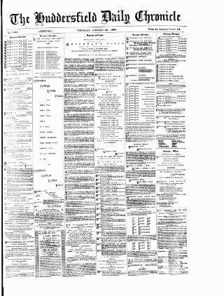 cover page of Huddersfield Daily Chronicle published on January 26, 1893