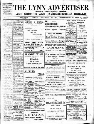 cover page of Lynn Advertiser published on December 25, 1931